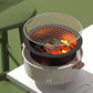 Grill électrique rond avec technologie anti-fumée, vue latérale