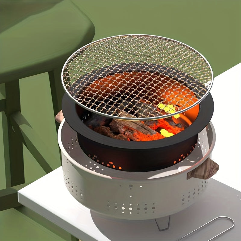 Grill électrique rond avec technologie anti-fumée, vue latérale