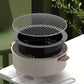 Grill rond noir et blanc, vue latérale, design moderne