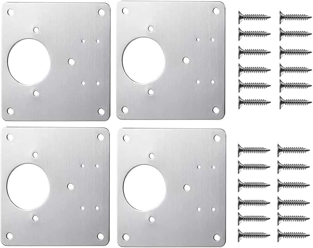 Plaque de montage en acier fixée sur une porte de placard