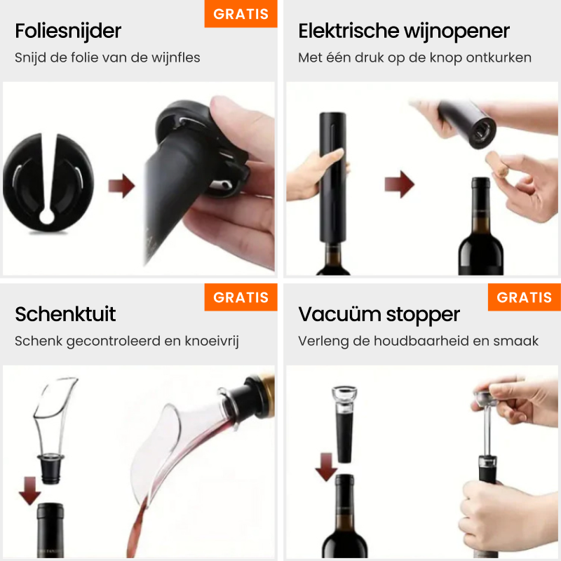 Schéma de fonctionnement du tire-bouchon électrique avec étapes