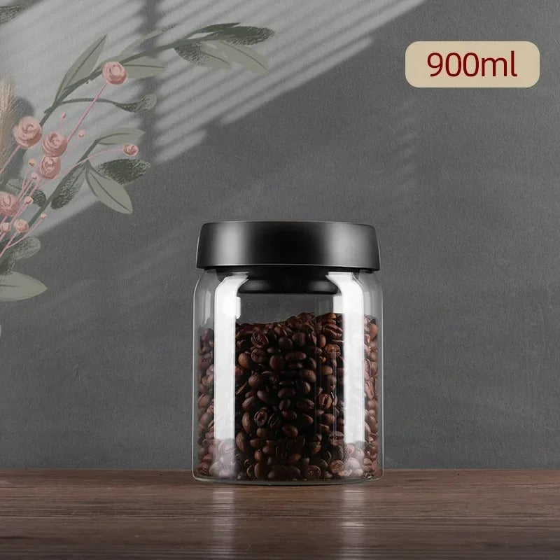 Conteneur de 900 ml avec grains de café visibles
