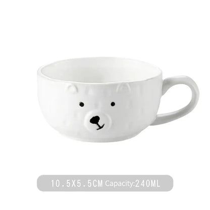 Bol en céramique avec design ours polaire ludique