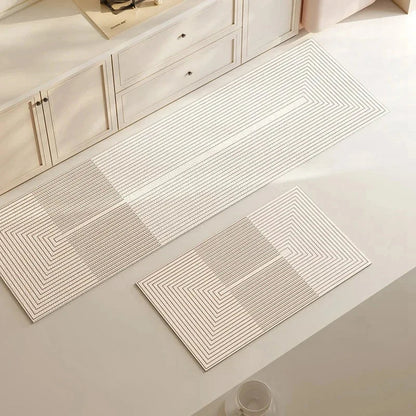Tapis de cuisine gris avec texture antidérapante