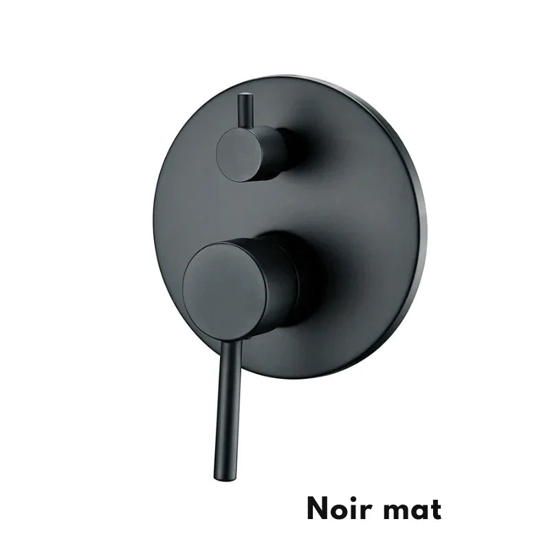 Mitigeur noir mat, résistant aux traces, vue de face