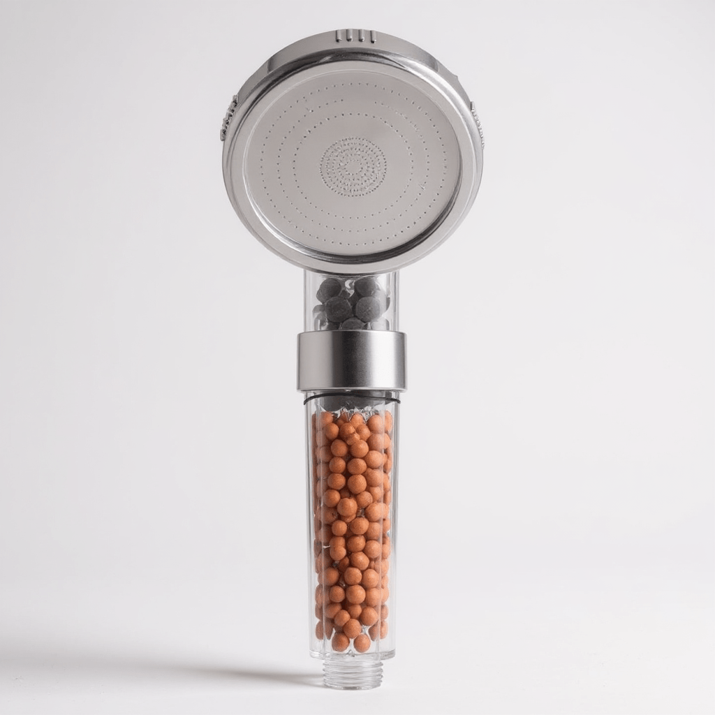 Pommeau de douche avec billes minérales et haute pression
