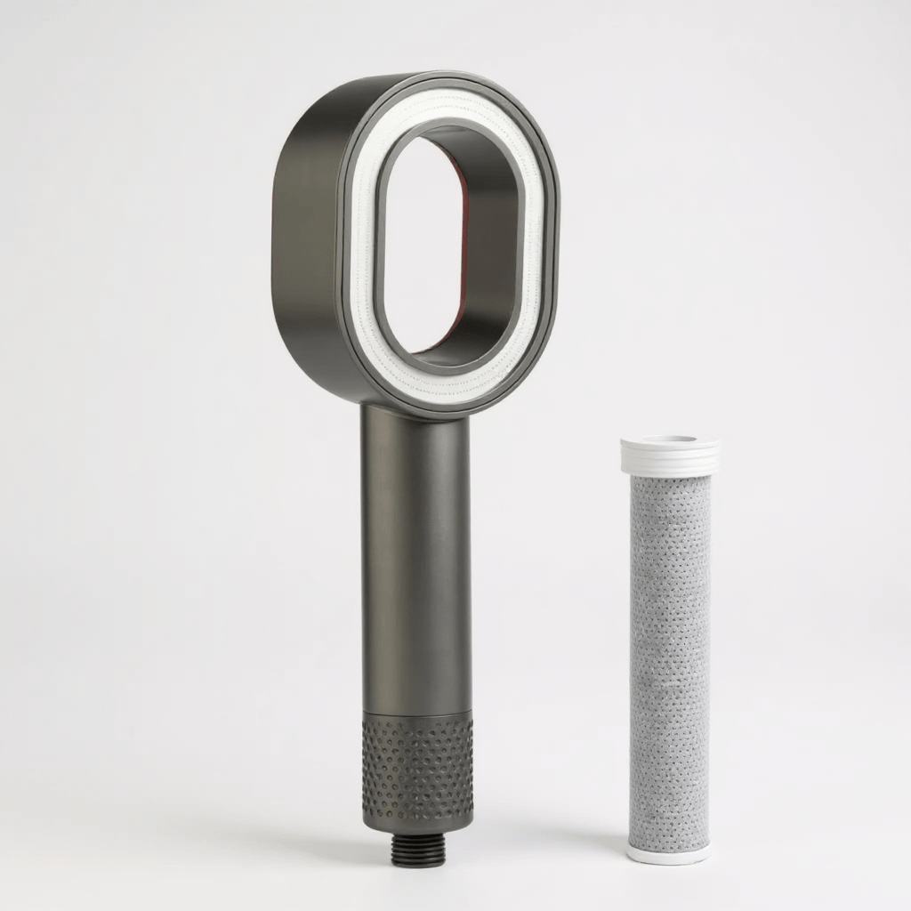 Pommeau de douche avec système anti-calcaire intégré