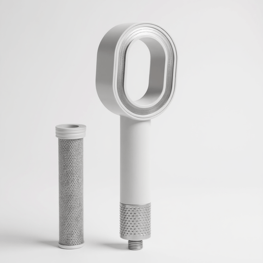 Schéma des couches de filtration du pommeau de douche