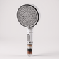 Pommeau de douche ergonomique avec bouton d'arrêt intégré
