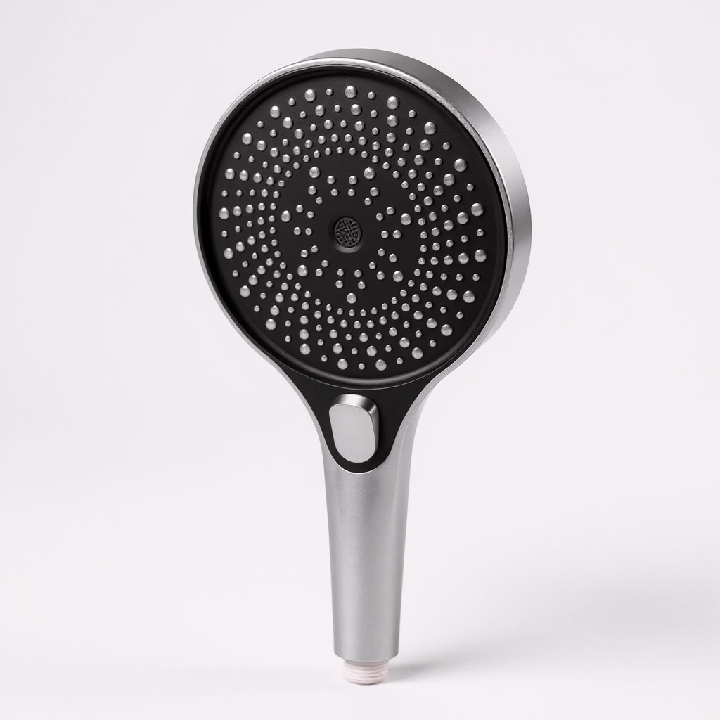 Vue latérale du pommeau de douche haute pression en ABS
