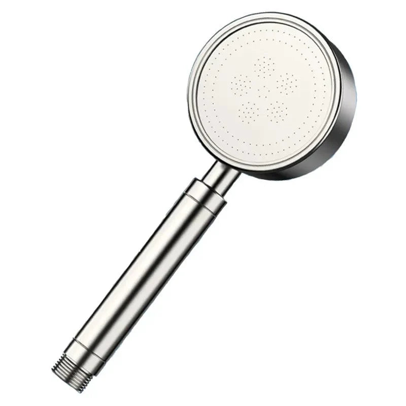 Vue latérale du pommeau de douche en acier inoxydable résistant
