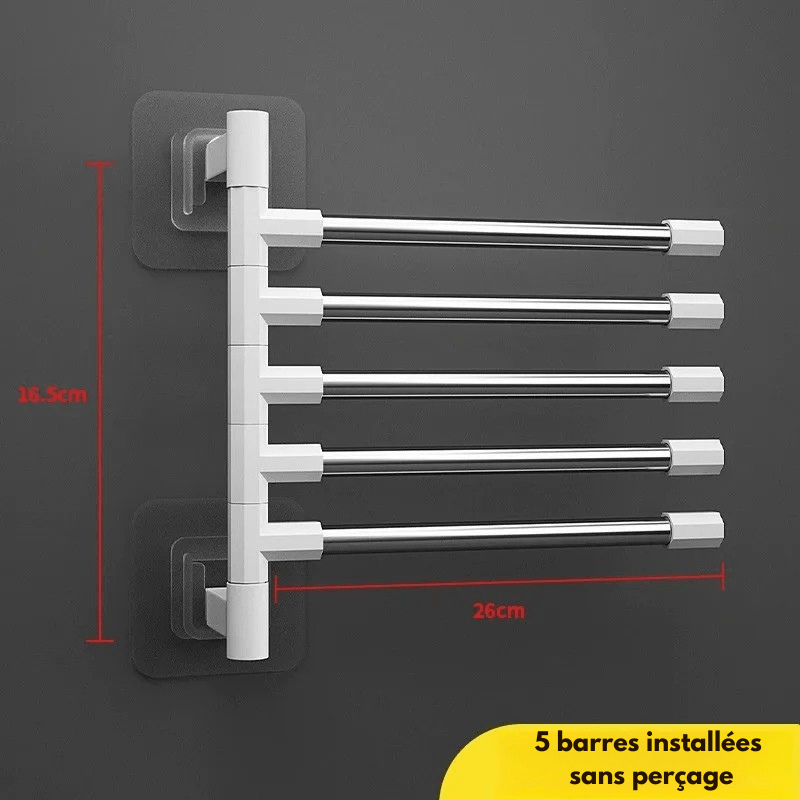 Porte-serviette fixé sur carrelage, design discret