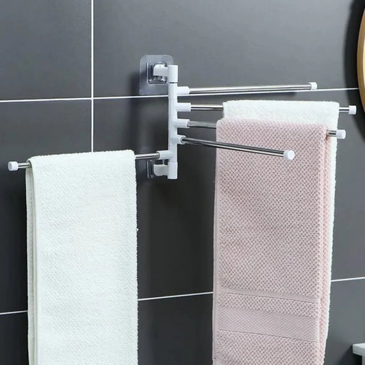 Porte-serviette en position repliée, économisant de l'espace