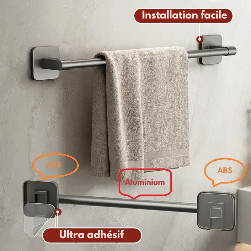 Détail des ventouses du porte-serviettes pour une fixation solide