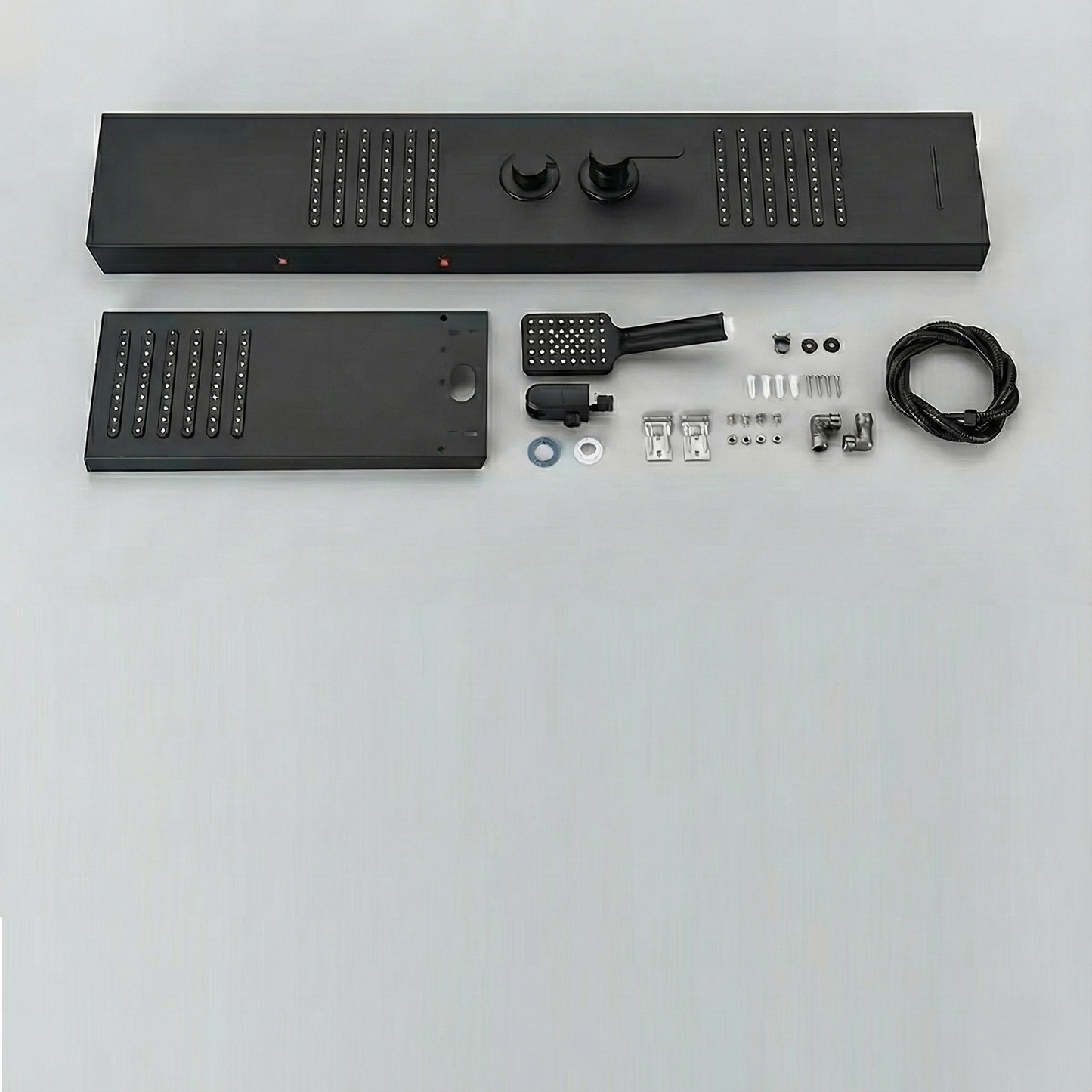 Bras de douche épuré en acier inoxydable noirci