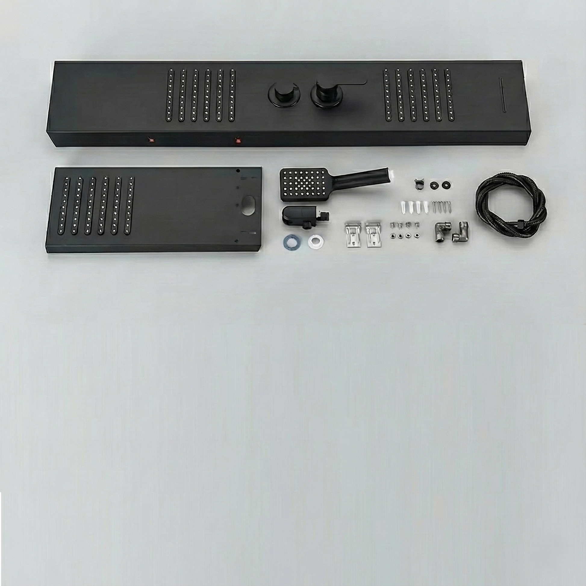 Bras de douche épuré en acier inoxydable noirci