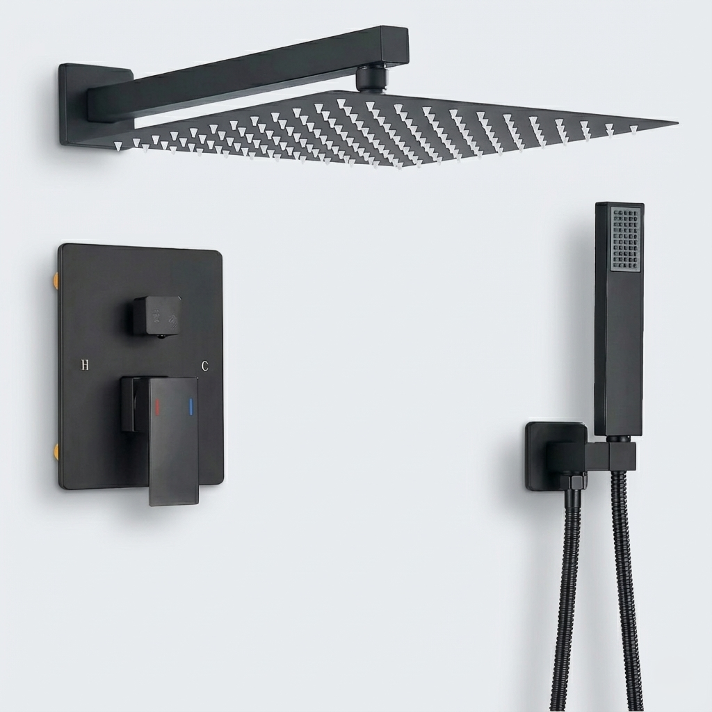 Plaque murale avec levier de mixage et inverseur cubique