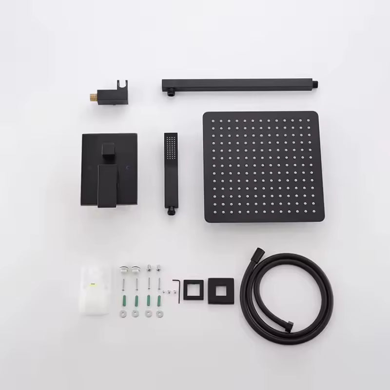 Tête de douche carrée ultra-plate fixée au mur