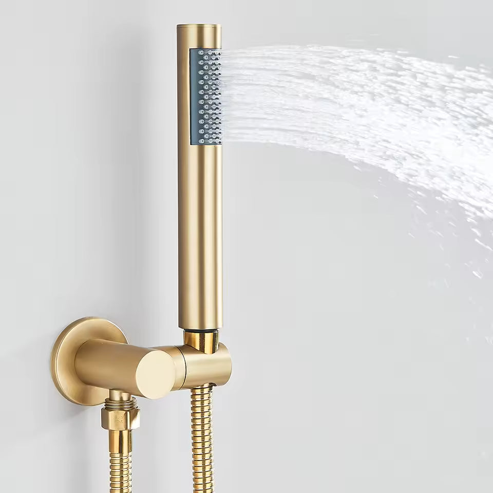 Douchette à main cylindrique fixée au mur