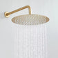 Pommeau de douche circulaire en laiton brossé doré