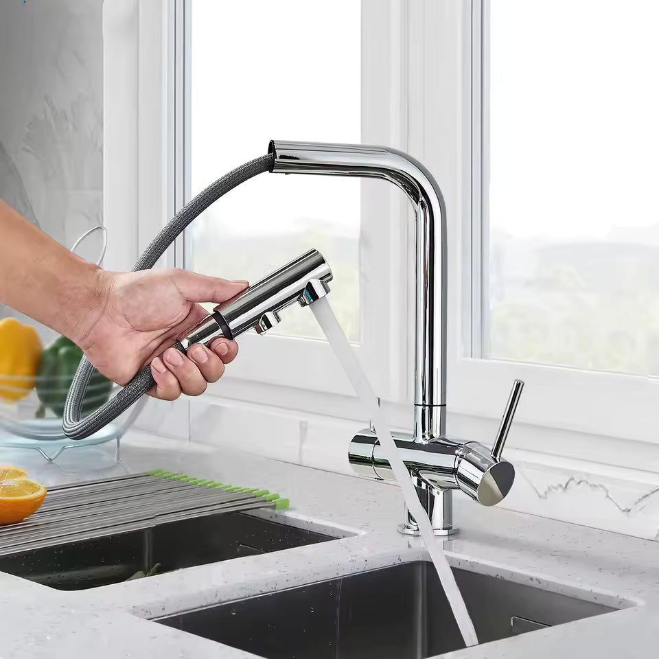 Robinet moderne avec base cylindrique et double commande