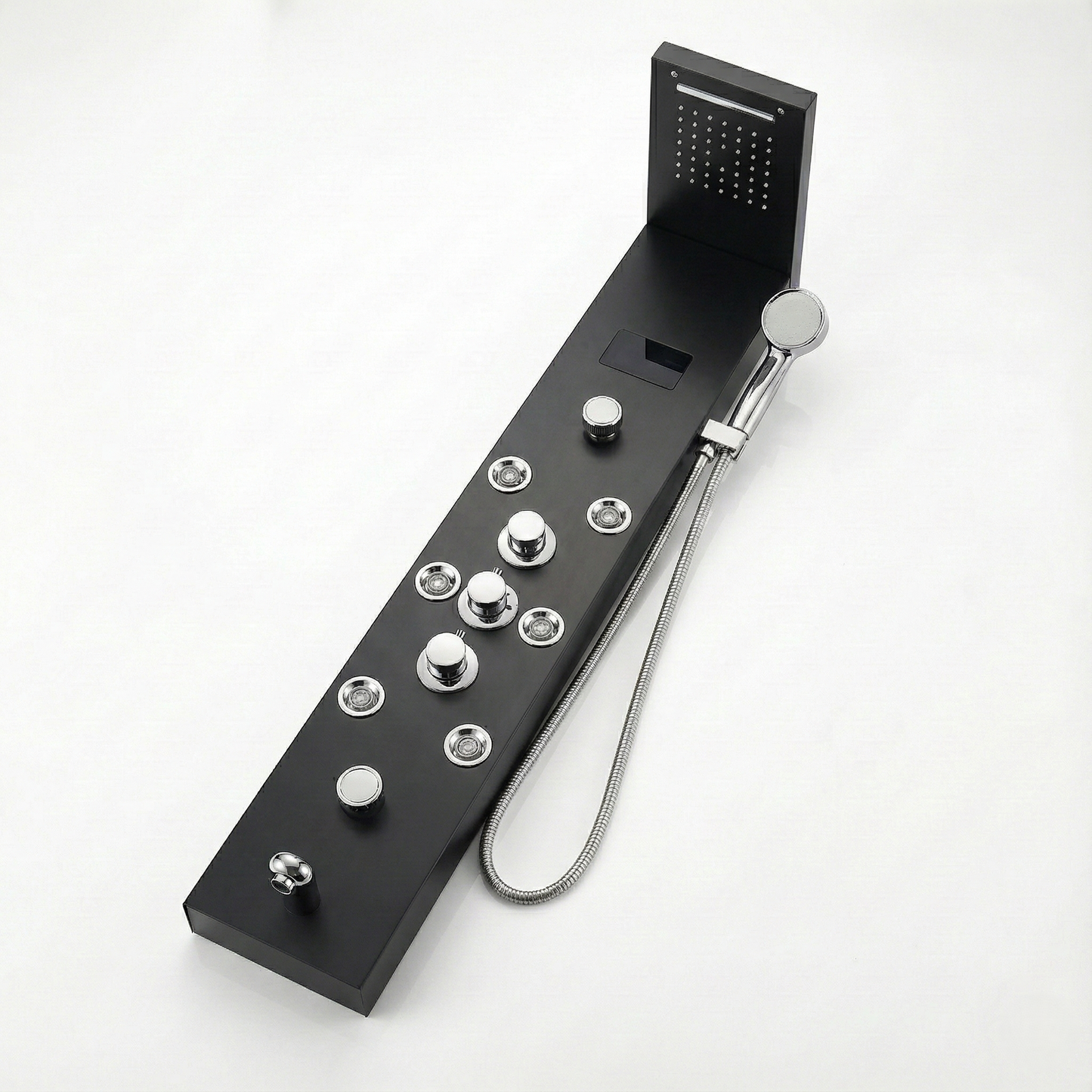 Détail des buses hydromassantes sur panneau vertical