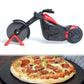 Coupe-pizza moto avec support, vue de dessus