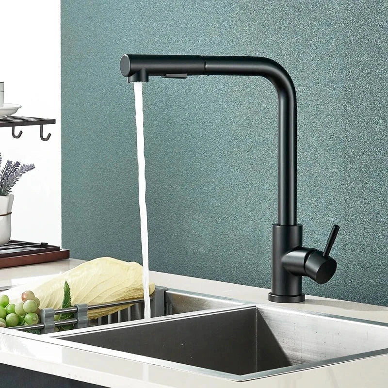 Robinet flexible noir mat avec bec orientable