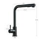 Gros plan sur le bec du robinet flexible noir