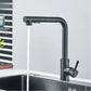 Vue d'ensemble du robinet flexible noir mat en cuisine