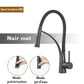 Robinet en laiton noir mat, style contemporain, vue de face
