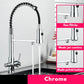Robinet noir avec finition chrome brillante