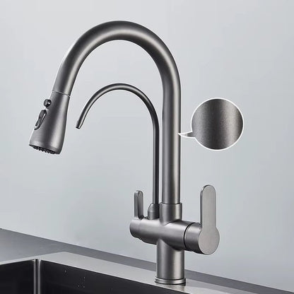 Robinet de cuisine avec installation sur trou unique pour gain d'espace
