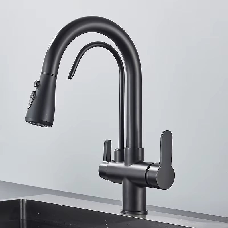 Illustration des trois voies d'eau : chaude, froide et filtrée