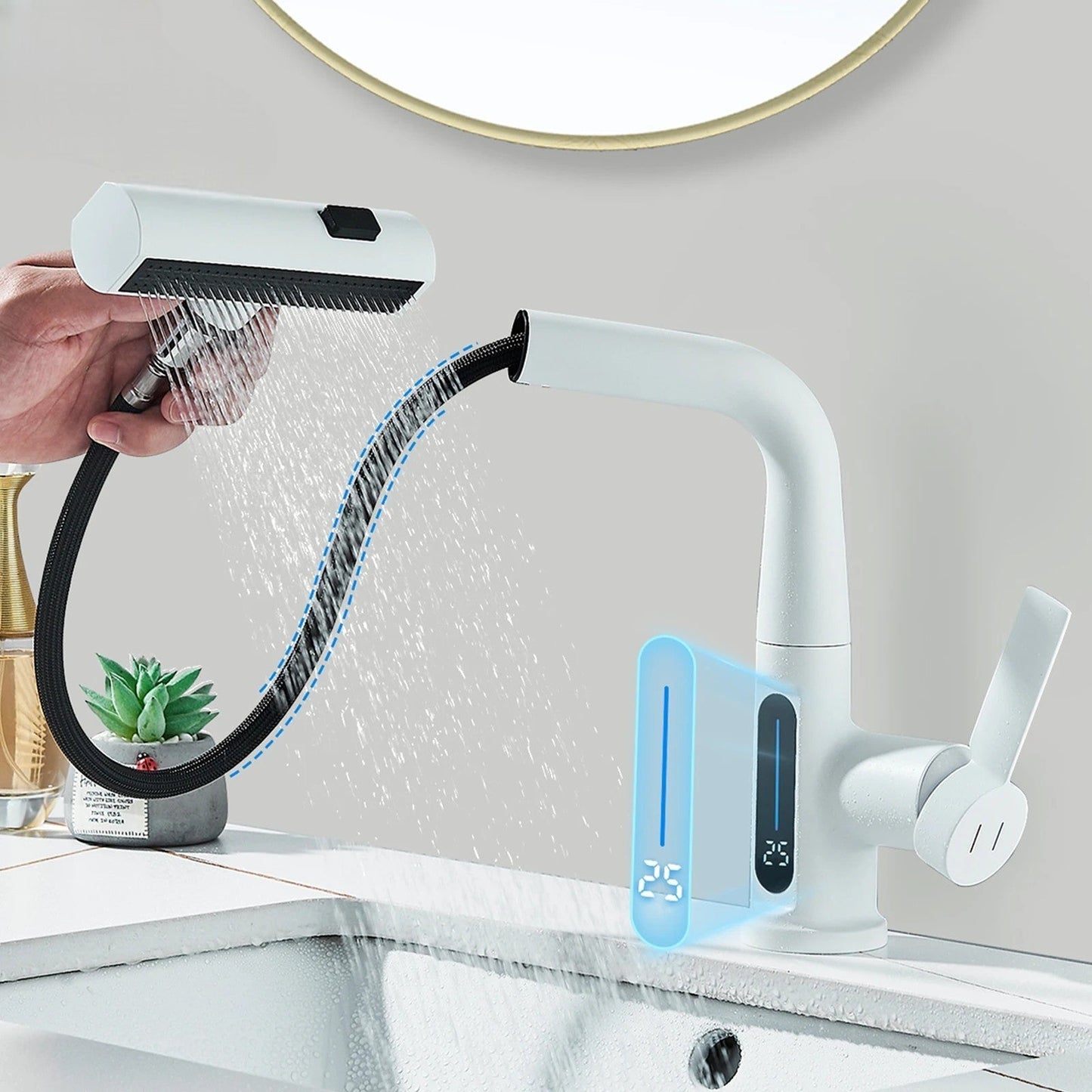 Robinet de cuisine avec affichage digital de température