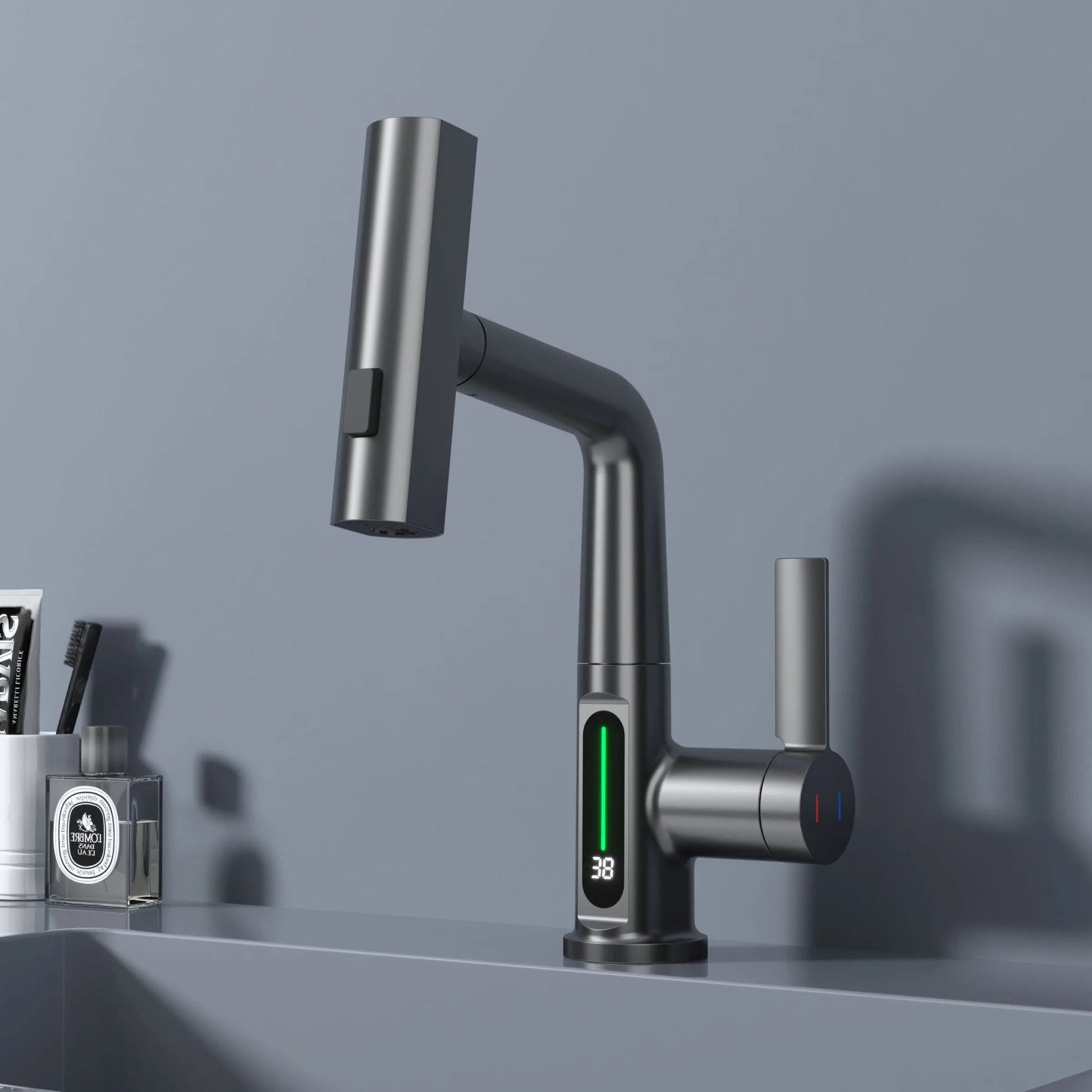 Robinet de cuisine avec levier unique pour eau chaude et froide