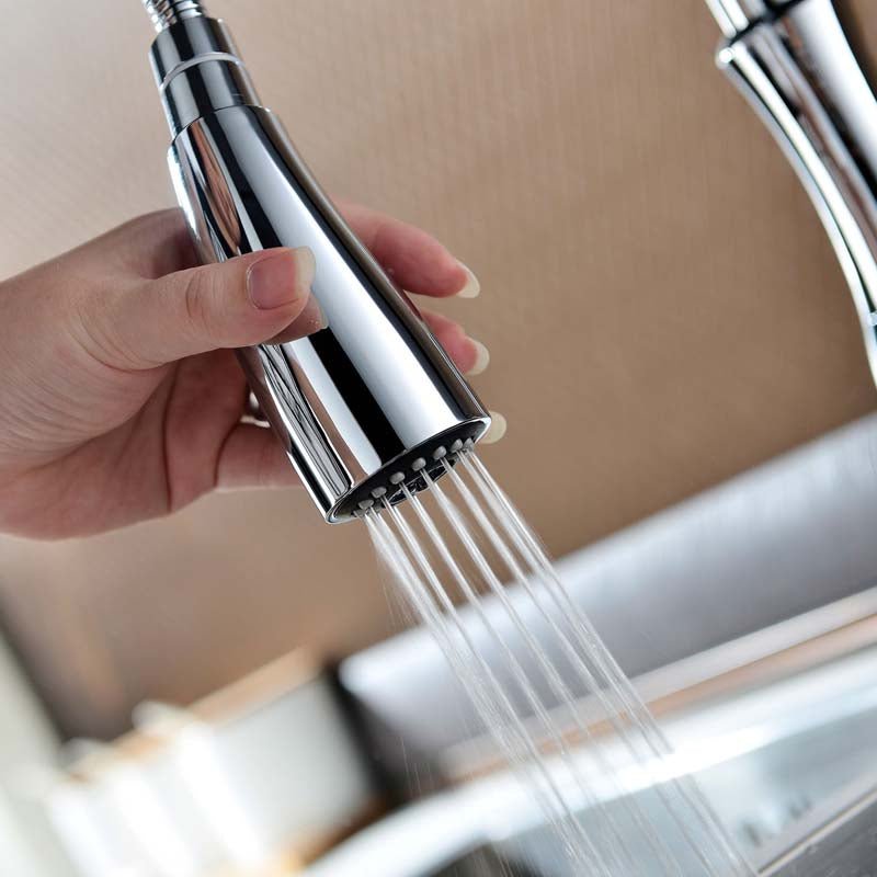 Robinet de cuisine en laiton avec bec extractible pivotant