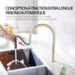 Robinet de cuisine en or brossé avec bec flexible