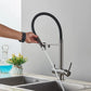 Robinet de cuisine avec bec haut pivotant en laiton