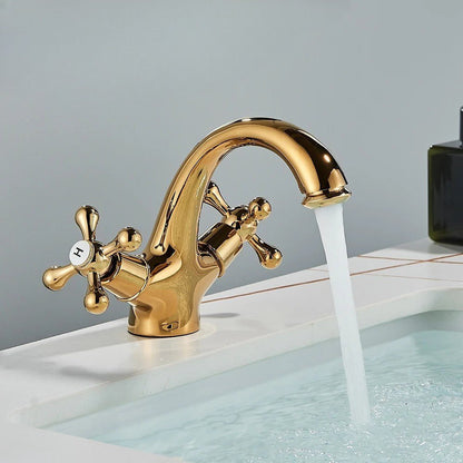 Robinet de style vintage installé sur un lavabo moderne