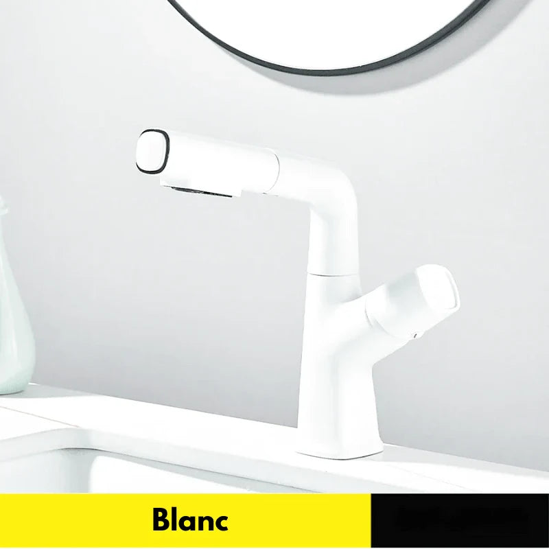 Robinet blanc avec finition lisse et moderne