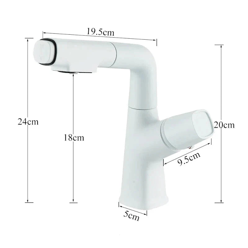 Vue de dessus du robinet avec angle ajusté