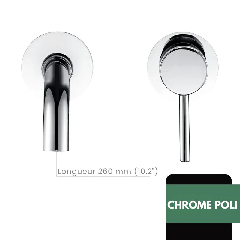 Robinet Lavabo Encastrable robinet encastrable lavabo chrome vue latérale