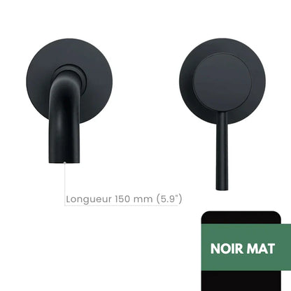 Robinet Lavabo Encastrable robinet encastrable lavabo noir vue de face