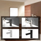 Vue de dessus du robinet inox brossé, style moderne