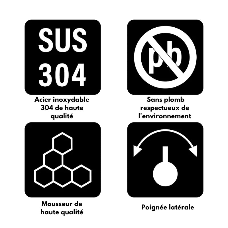 Robinet inox brossé avec jet précis et fluide