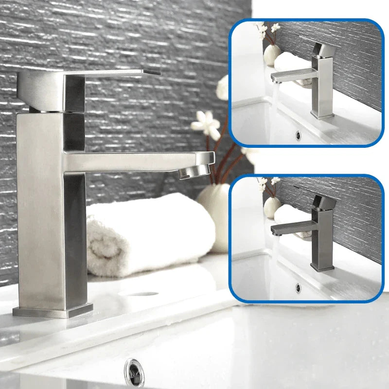 Robinet en inox brossé avec levier unique pour réglage facile