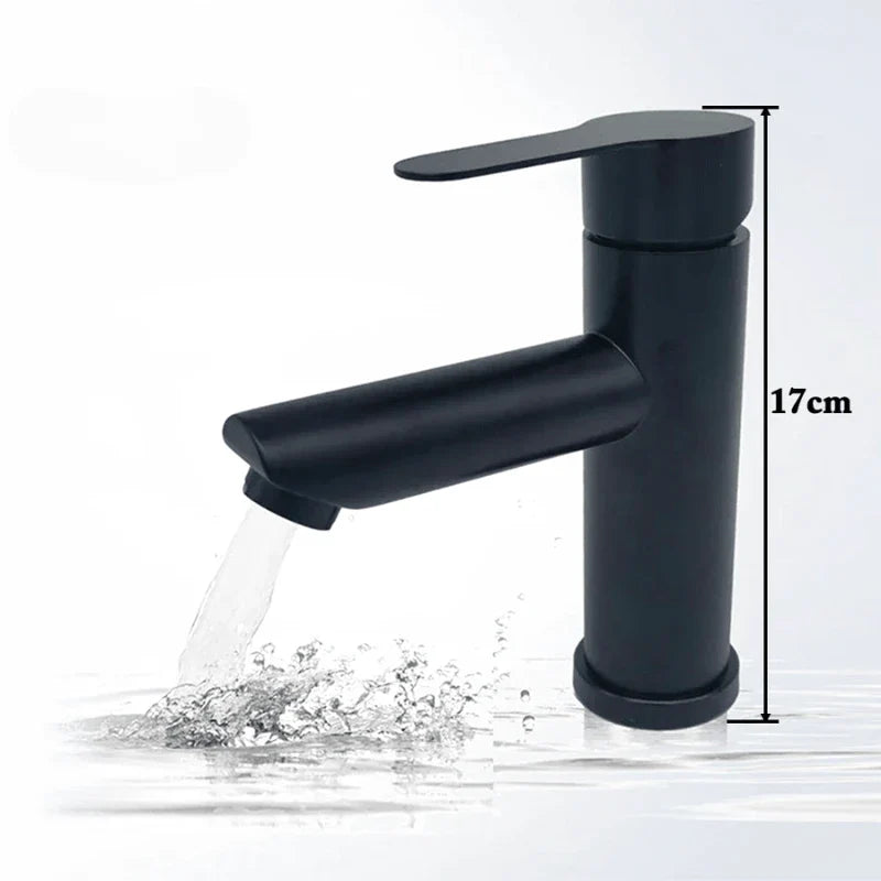 Robinet noir modèle B, finition inox brossé