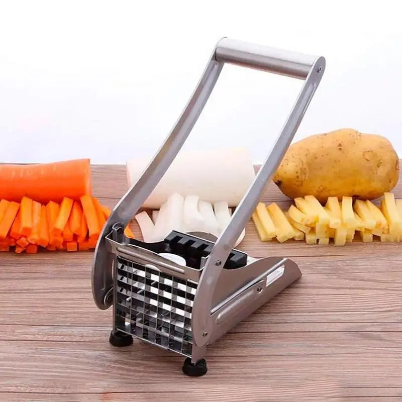 Vue latérale du coupe-frites compact sur un plan de travail
