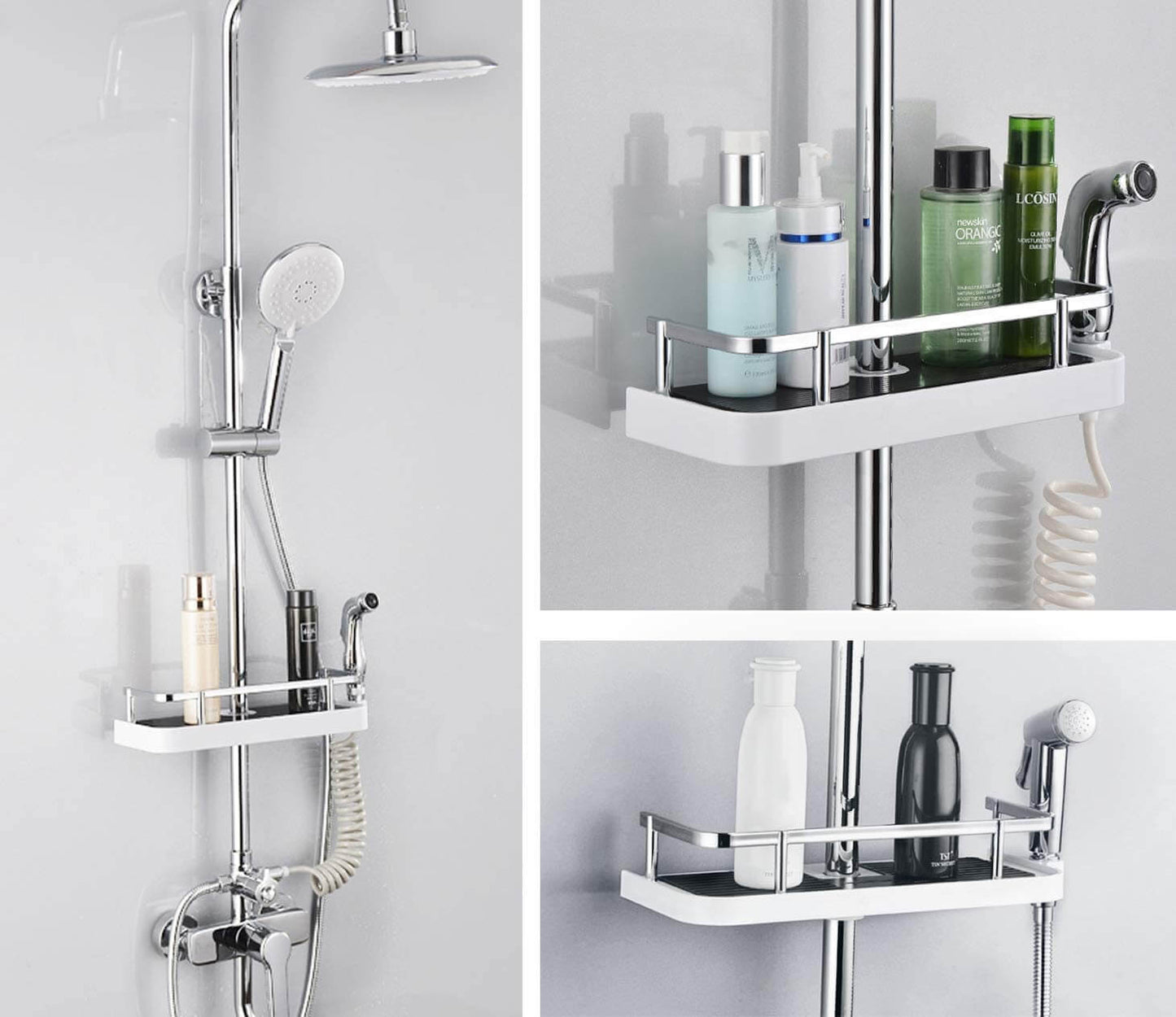 Organisateur de douche avec barrière anti-chute sécurisée